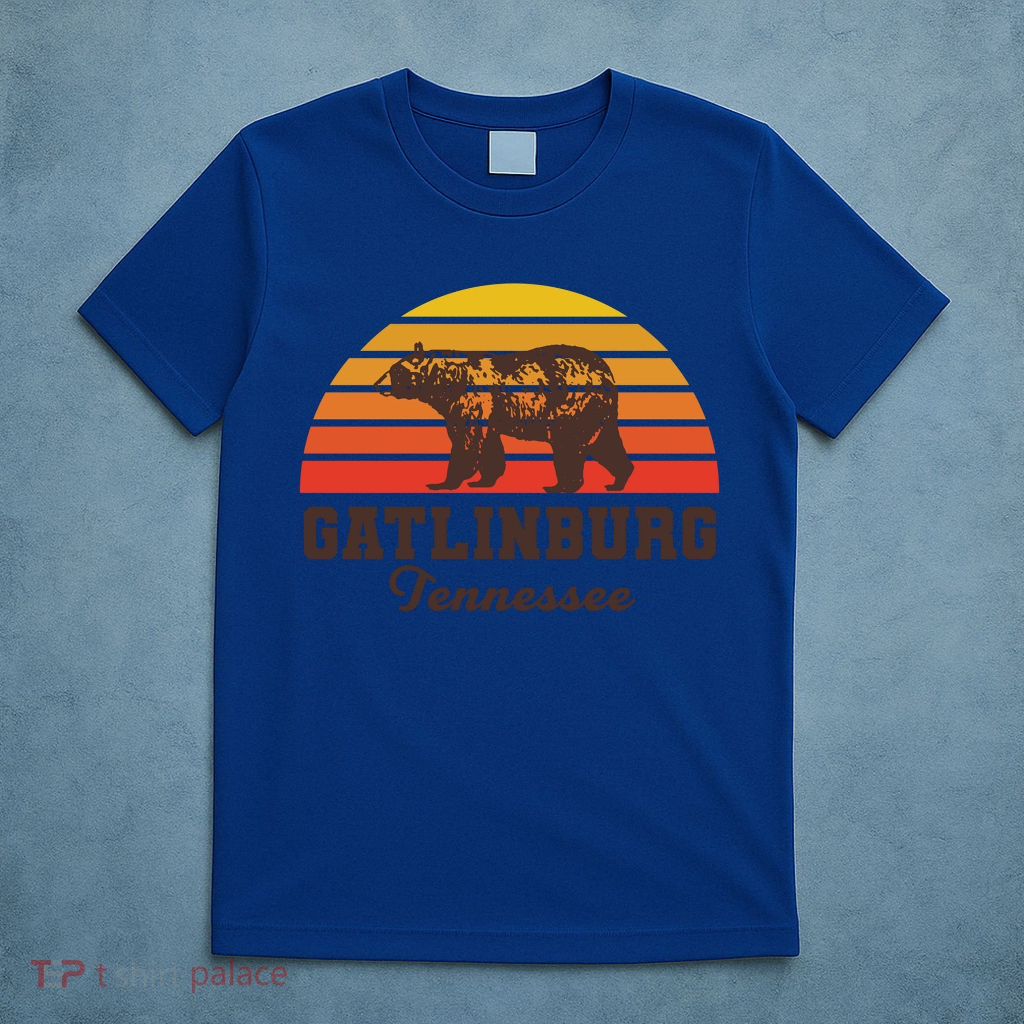 Gatlinburg Tennessee Great Smoky Mountains Bear Retro Sunset Gift T-Shirt