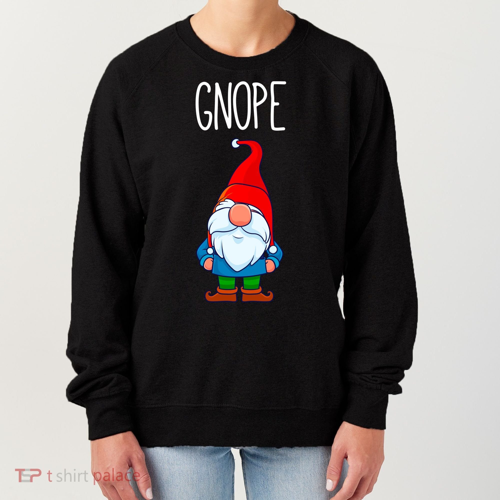 Gnope Tomte Garden Gnome Gift Funny Scandinavian Nope Meaningful Gift Women's Sweatshirt