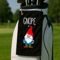 Gnope Tomte Garden Gnome Gift Funny Scandinavian Nope Meaningful Gift Golf Towel thumb 2