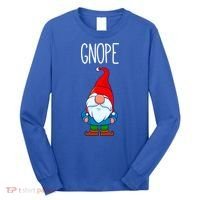 Gnope Tomte Garden Gnome Gift Funny Scandinavian Nope Meaningful Gift Long Sleeve Shirt thumb 0