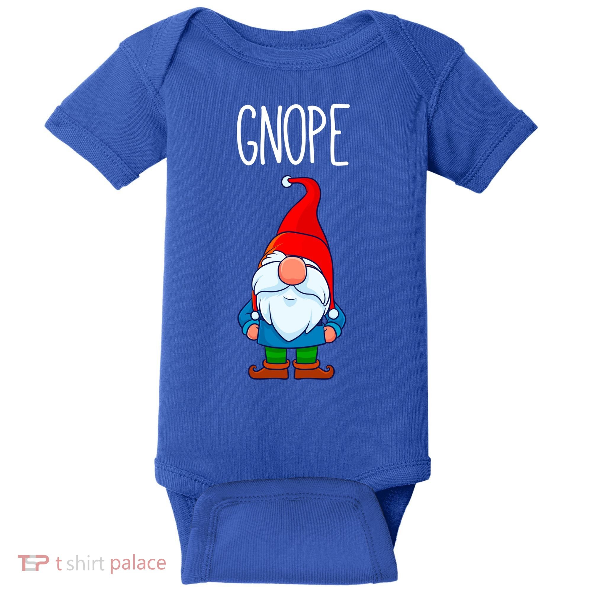 Gnope Tomte Garden Gnome Gift Funny Scandinavian Nope Meaningful Gift Baby Bodysuit