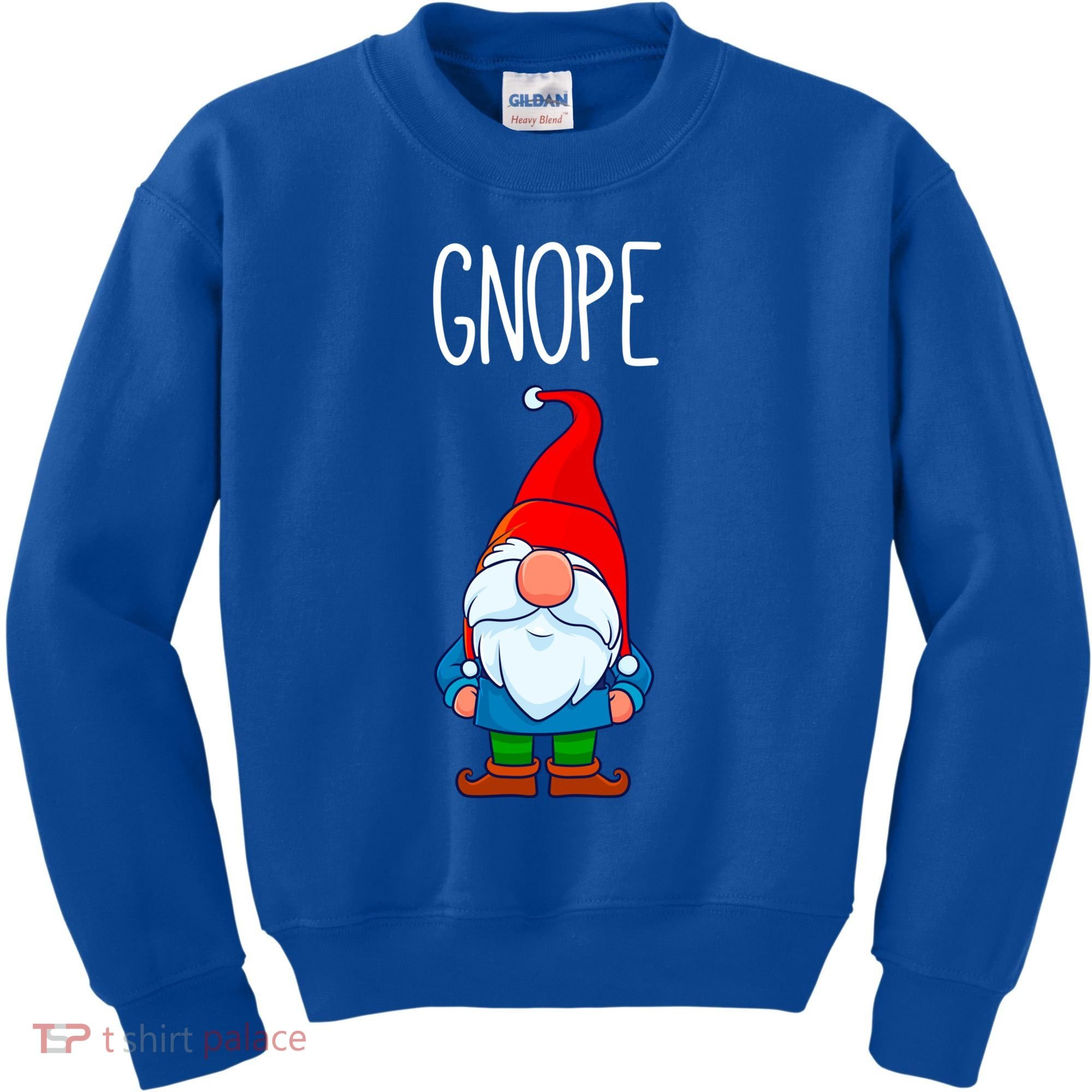 Gnope Tomte Garden Gnome Gift Funny Scandinavian Nope Meaningful Gift Kids Sweatshirt