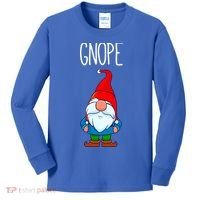 Gnope Tomte Garden Gnome Gift Funny Scandinavian Nope Meaningful Gift Kids Long Sleeve Shirt thumb 0