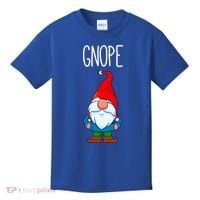 Gnope Tomte Garden Gnome Gift Funny Scandinavian Nope Meaningful Gift Kids T-Shirt thumb 0