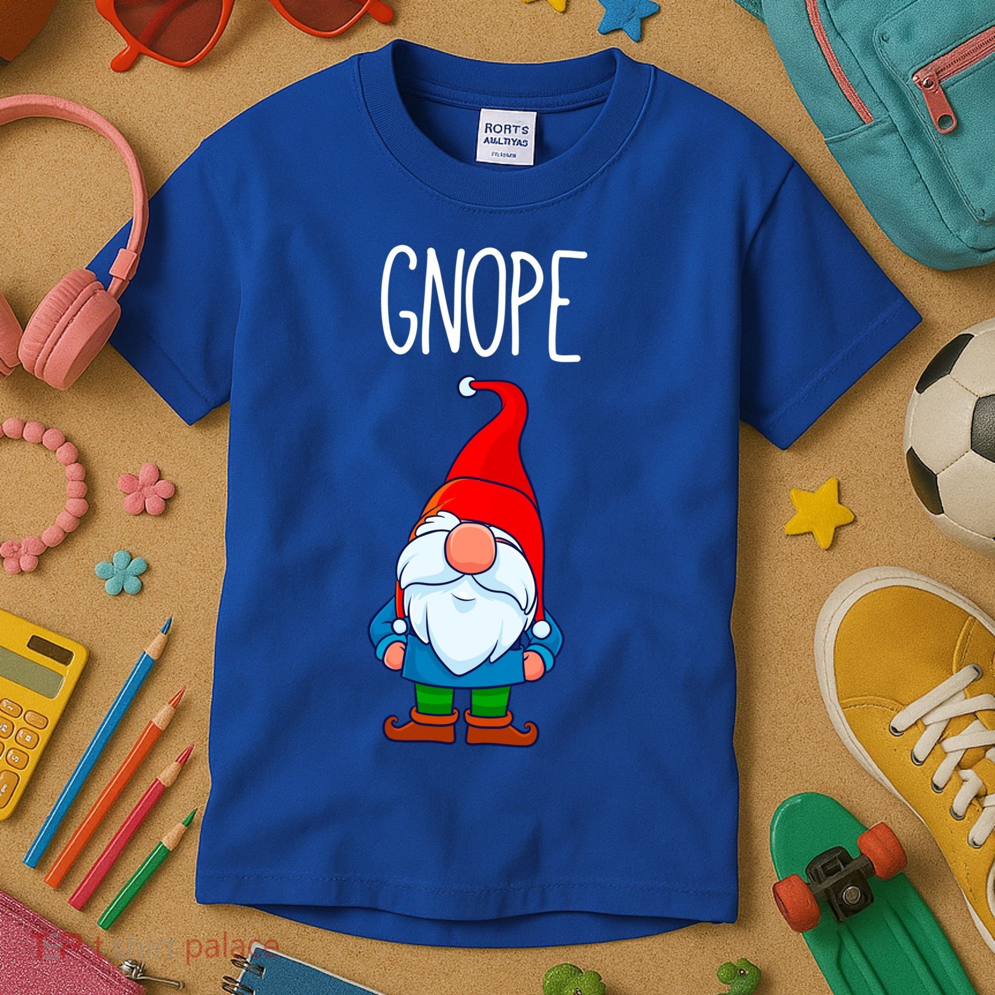Gnope Tomte Garden Gnome Gift Funny Scandinavian Nope Meaningful Gift Kids T-Shirt