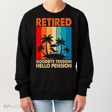 Goodbye Tension Hello Pension Beach Palm Trees Retirement Women's Sweatshirt