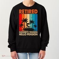Goodbye Tension Hello Pension Beach Palm Trees Retirement Women's Sweatshirt thumb 0