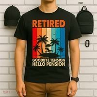 Goodbye Tension Hello Pension Beach Palm Trees Retirement T-Shirt thumb 6