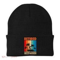 Goodbye Tension Hello Pension Beach Palm Trees Retirement Beanie thumb 0