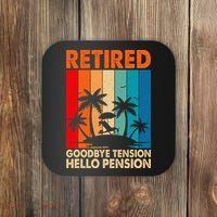 Goodbye Tension Hello Pension Beach Palm Trees Retirement Coaster thumb 0