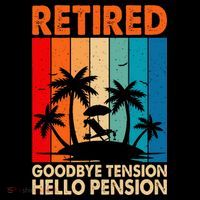Goodbye Tension Hello Pension Beach Palm Trees Retirement Women's Hoodie thumb 2