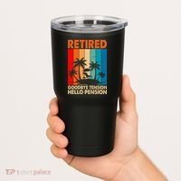 Goodbye Tension Hello Pension Beach Palm Trees Retirement Tumbler thumb 2