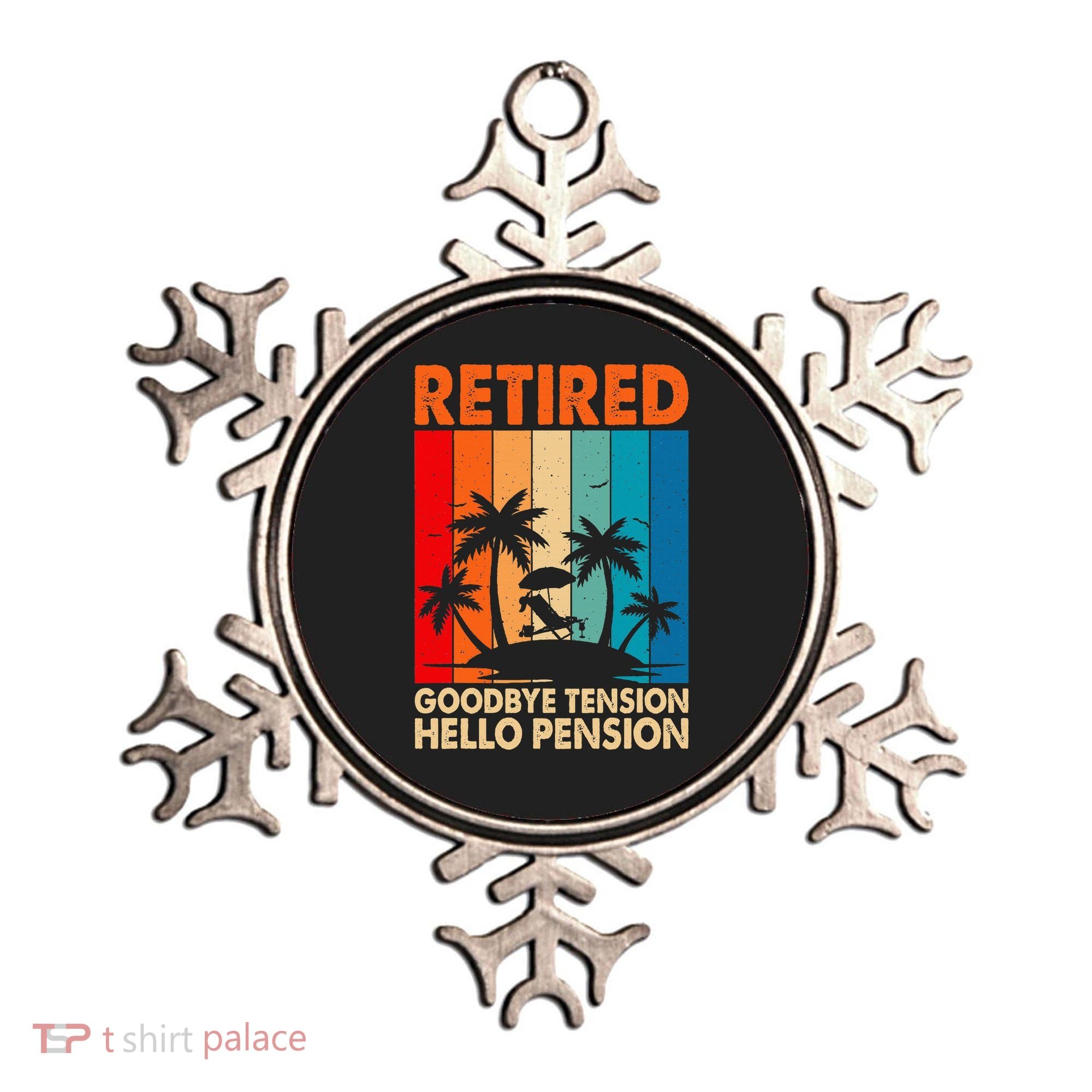 Goodbye Tension Hello Pension Beach Palm Trees Retirement Ornament