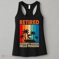 Goodbye Tension Hello Pension Beach Palm Trees Retirement Women's Tank Top thumb 3