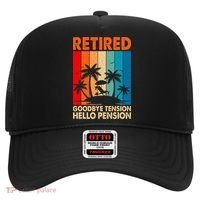Goodbye Tension Hello Pension Beach Palm Trees Retirement Hat thumb 0