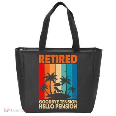 Goodbye Tension Hello Pension Beach Palm Trees Retirement Tote Bag