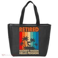 Goodbye Tension Hello Pension Beach Palm Trees Retirement Tote Bag thumb 0