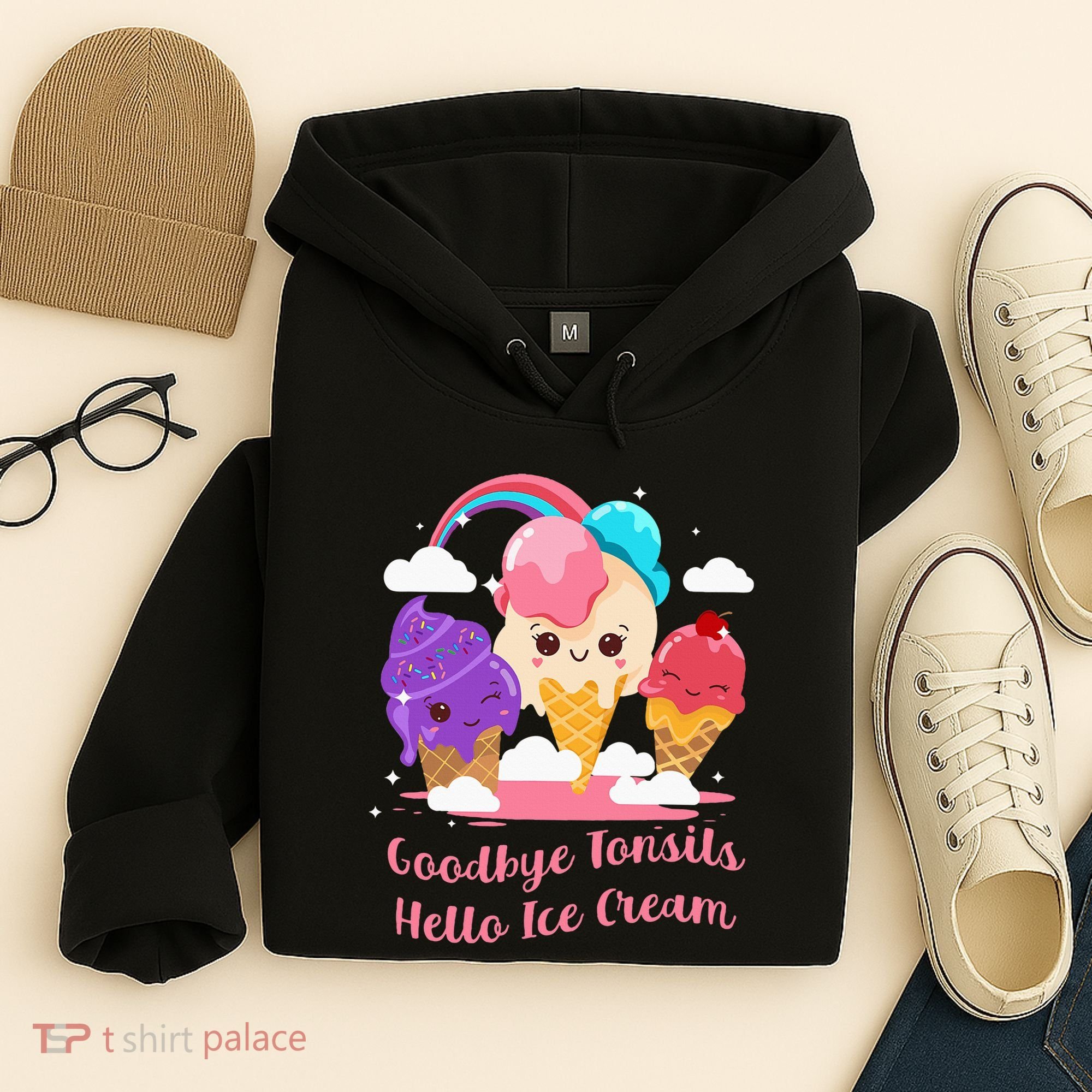 Goodbye Tonsils Hello Ice Cream Tonsillectomy Surgery Hoodie