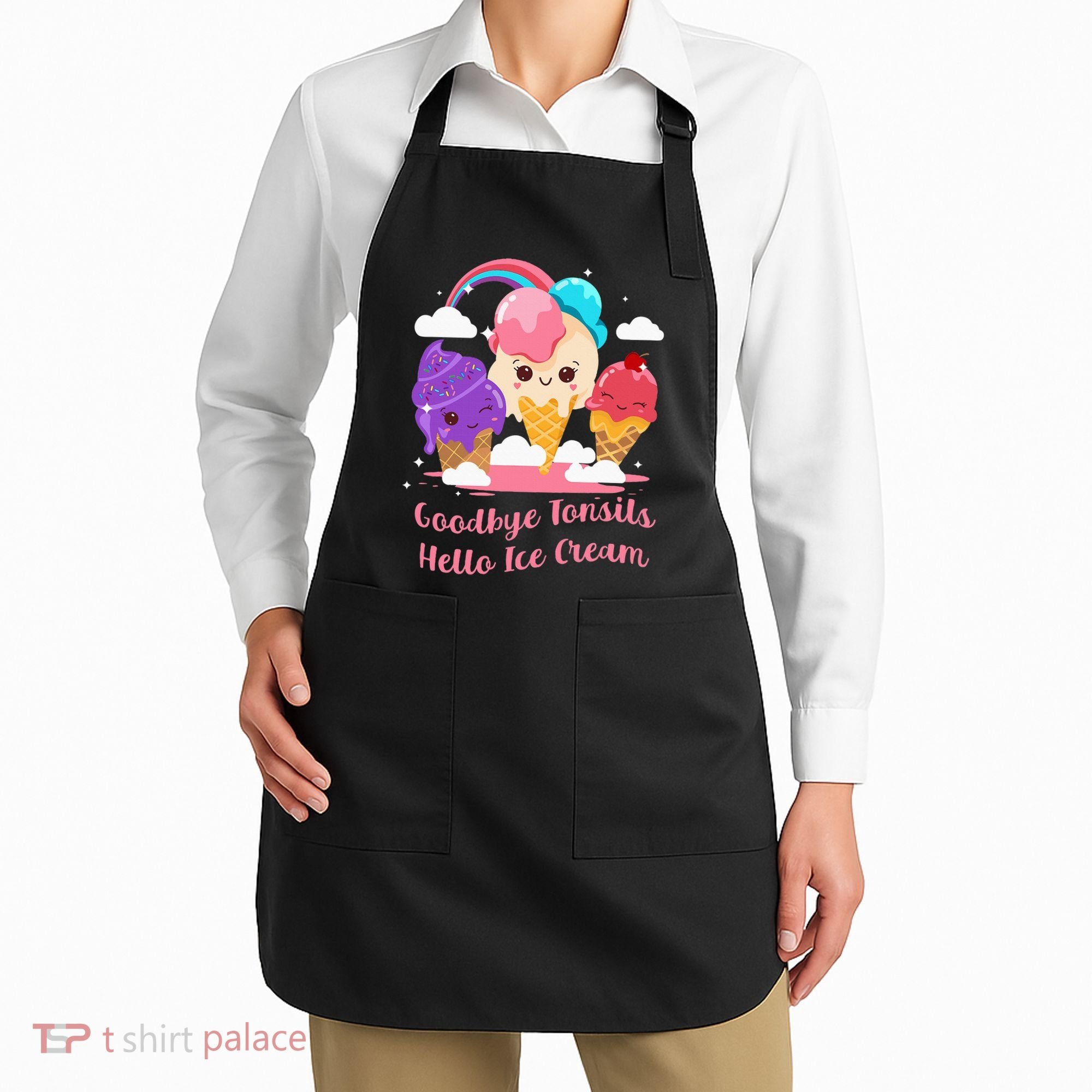 Goodbye Tonsils Hello Ice Cream Tonsillectomy Surgery Apron