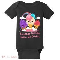 Goodbye Tonsils Hello Ice Cream Tonsillectomy Surgery Baby Bodysuit thumb 0