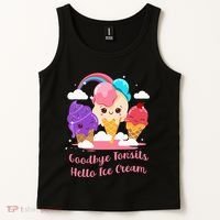 Goodbye Tonsils Hello Ice Cream Tonsillectomy Surgery Tank Top thumb 2