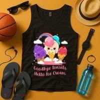 Goodbye Tonsils Hello Ice Cream Tonsillectomy Surgery Tank Top thumb 4