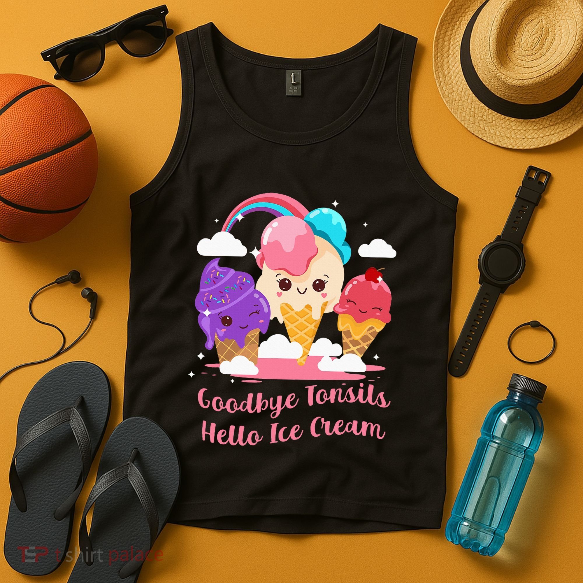 Goodbye Tonsils Hello Ice Cream Tonsillectomy Surgery Tank Top