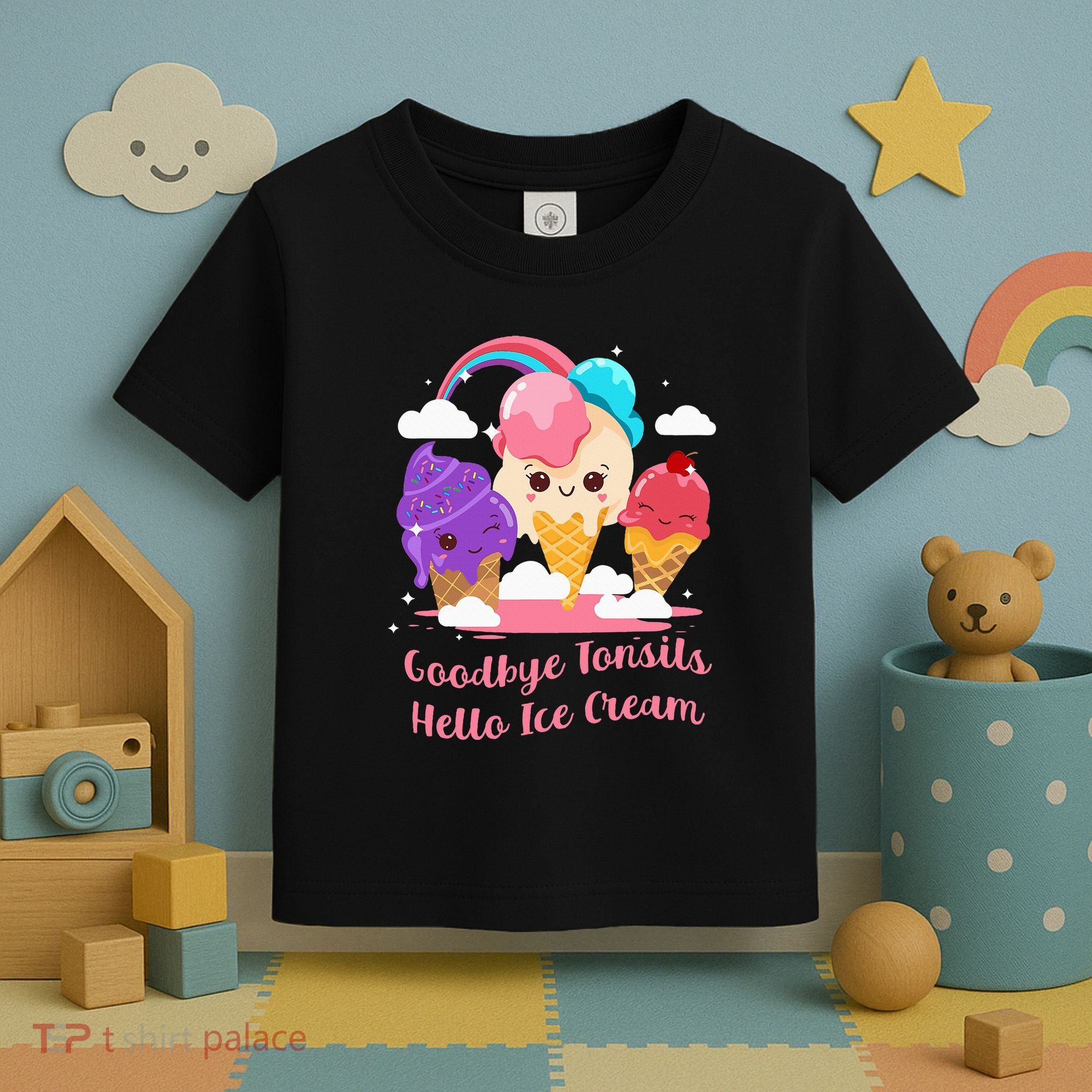 Goodbye Tonsils Hello Ice Cream Tonsillectomy Surgery Toddler T-Shirt