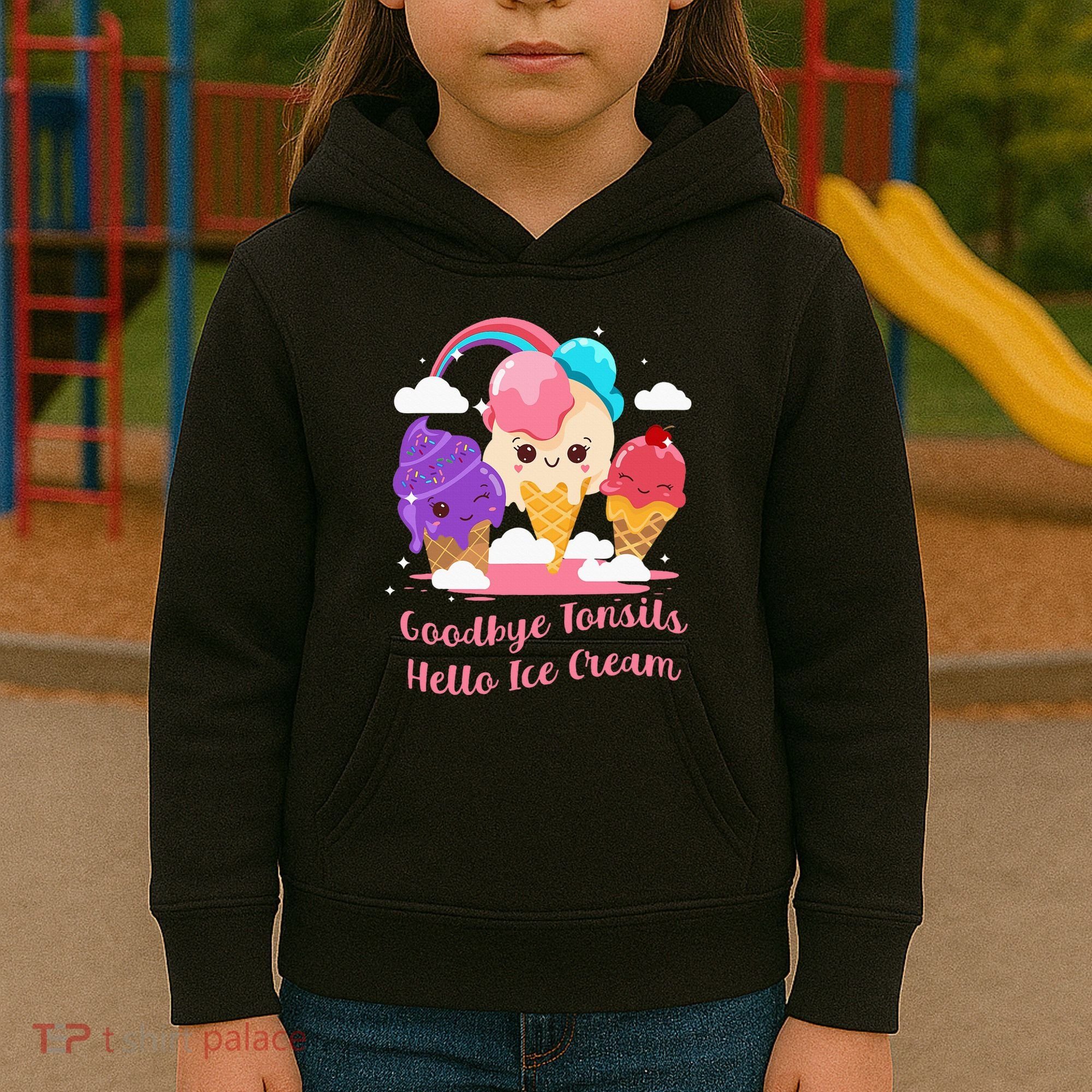 Goodbye Tonsils Hello Ice Cream Tonsillectomy Surgery Kids Hoodie