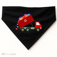 Garbage Truck Hearts Valentines Day Cool Gift USA-Made Doggie Bandana thumb 0
