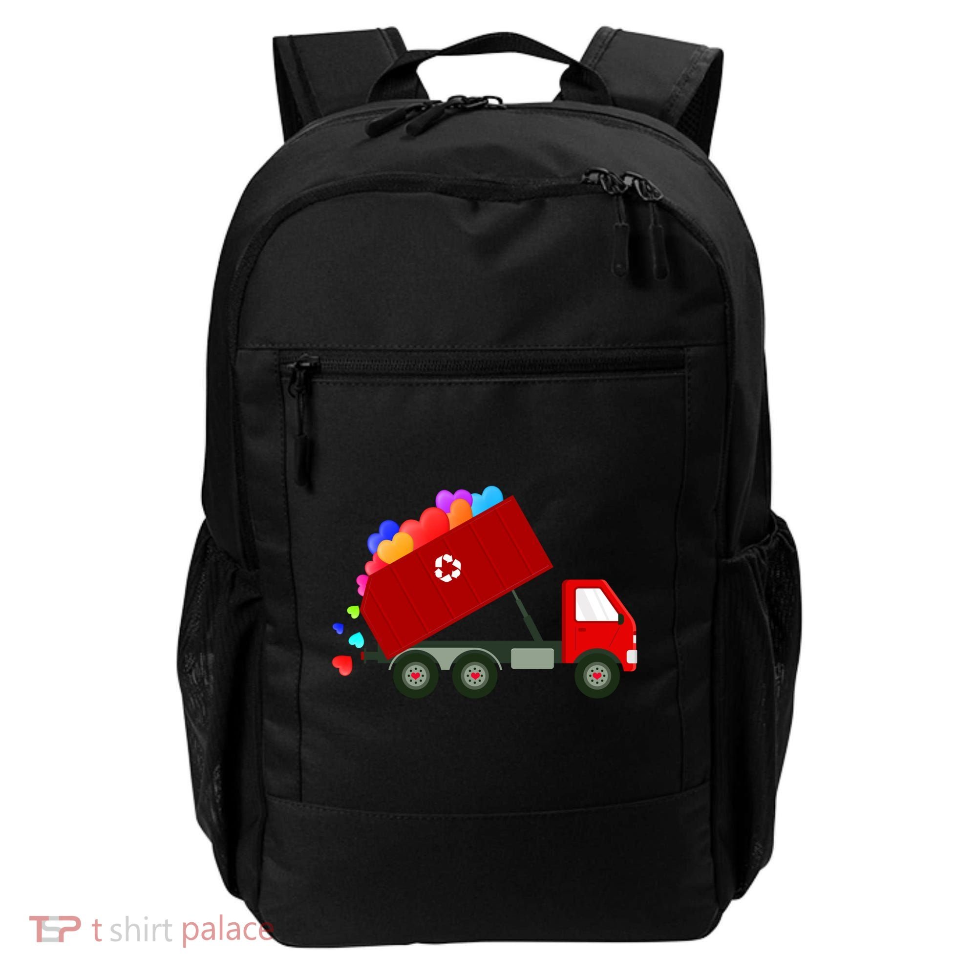 Garbage Truck Hearts Valentines Day Cool Gift Backpack