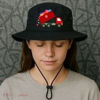 Garbage Truck Hearts Valentines Day Cool Gift Bucket Hat thumb 3