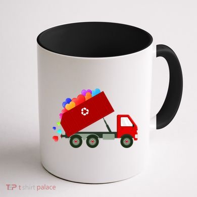 Garbage Truck Hearts Valentines Day Cool Gift Coffee Mug back