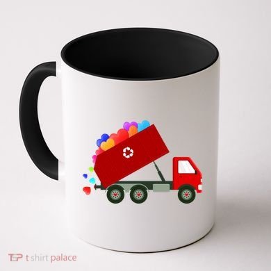 Garbage Truck Hearts Valentines Day Cool Gift Coffee Mug