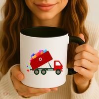 Garbage Truck Hearts Valentines Day Cool Gift Coffee Mug thumb 3