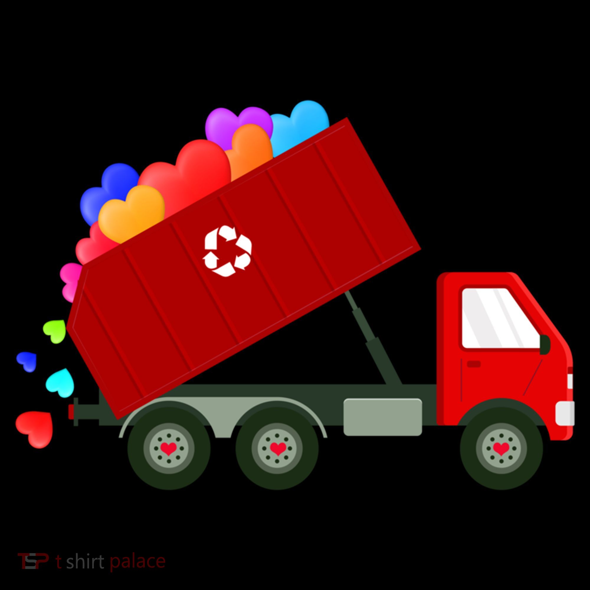 Garbage Truck Hearts Valentines Day Cool Gift Women's Hoodie