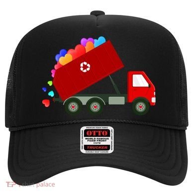 Garbage Truck Hearts Valentines Day Cool Gift Hat