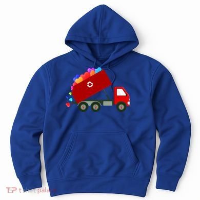 Garbage Truck Hearts Valentines Day Cool Gift Hoodie