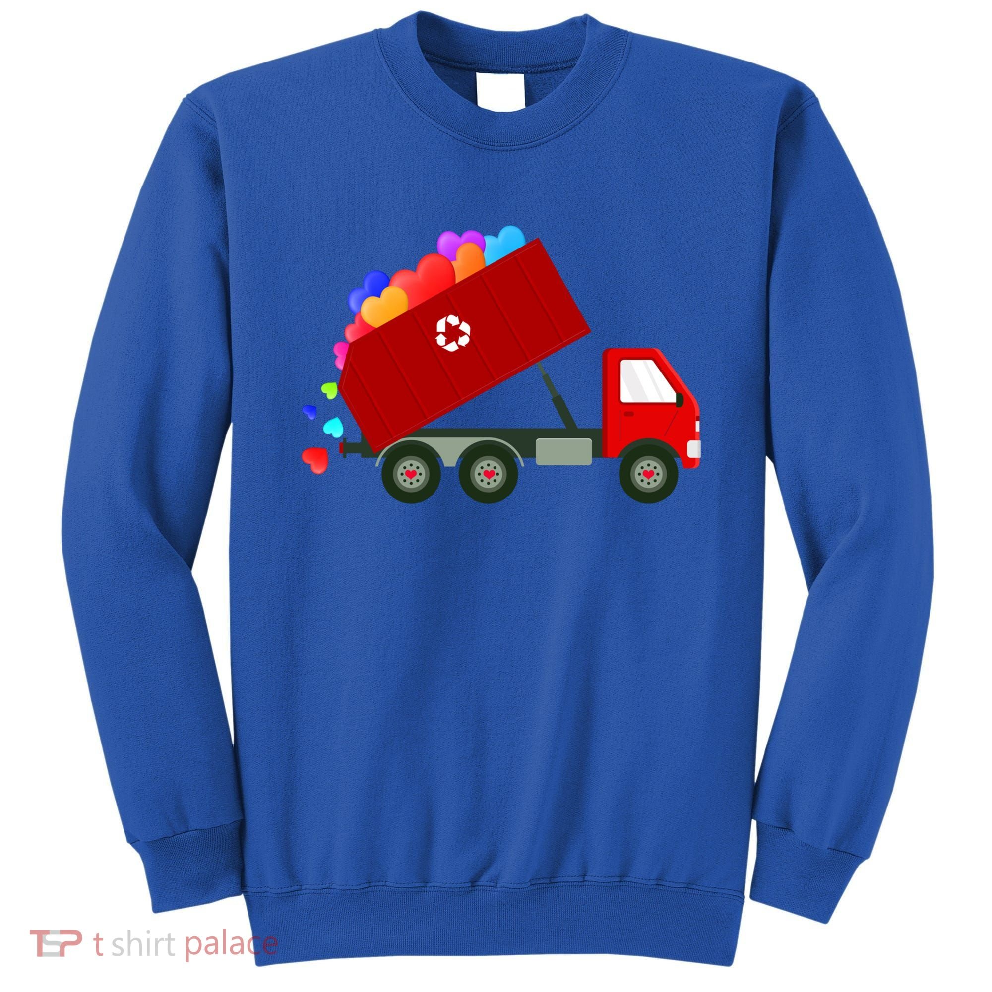 Garbage Truck Hearts Valentines Day Cool Gift Sweatshirt
