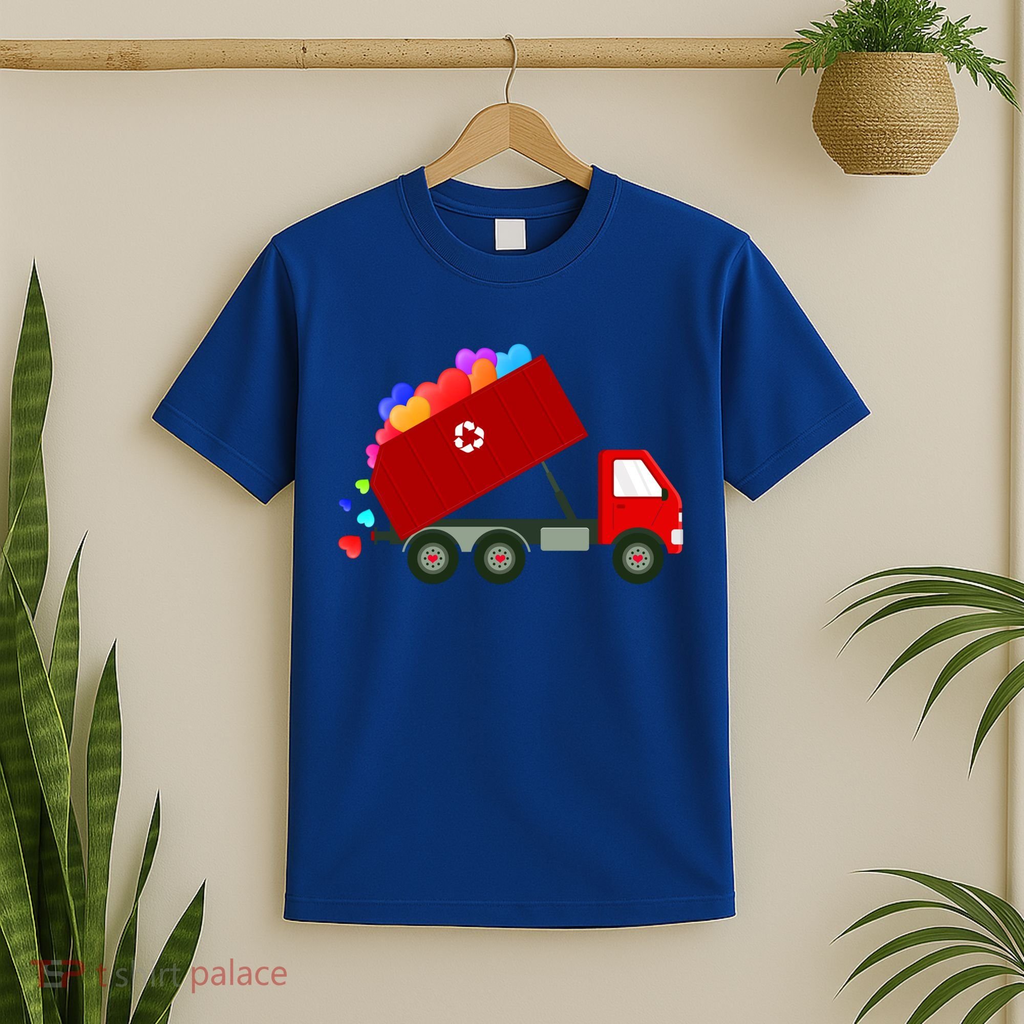 Garbage Truck Hearts Valentines Day Cool Gift T-Shirt