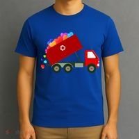 Garbage Truck Hearts Valentines Day Cool Gift T-Shirt thumb 3
