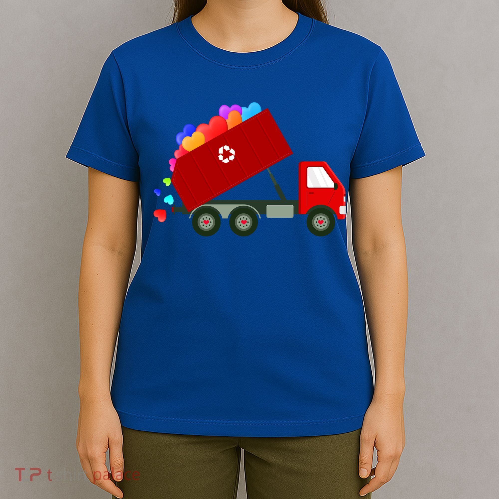 Garbage Truck Hearts Valentines Day Cool Gift T-Shirt