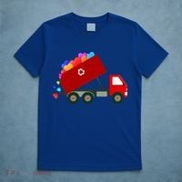 Garbage Truck Hearts Valentines Day Cool Gift T-Shirt thumb 5