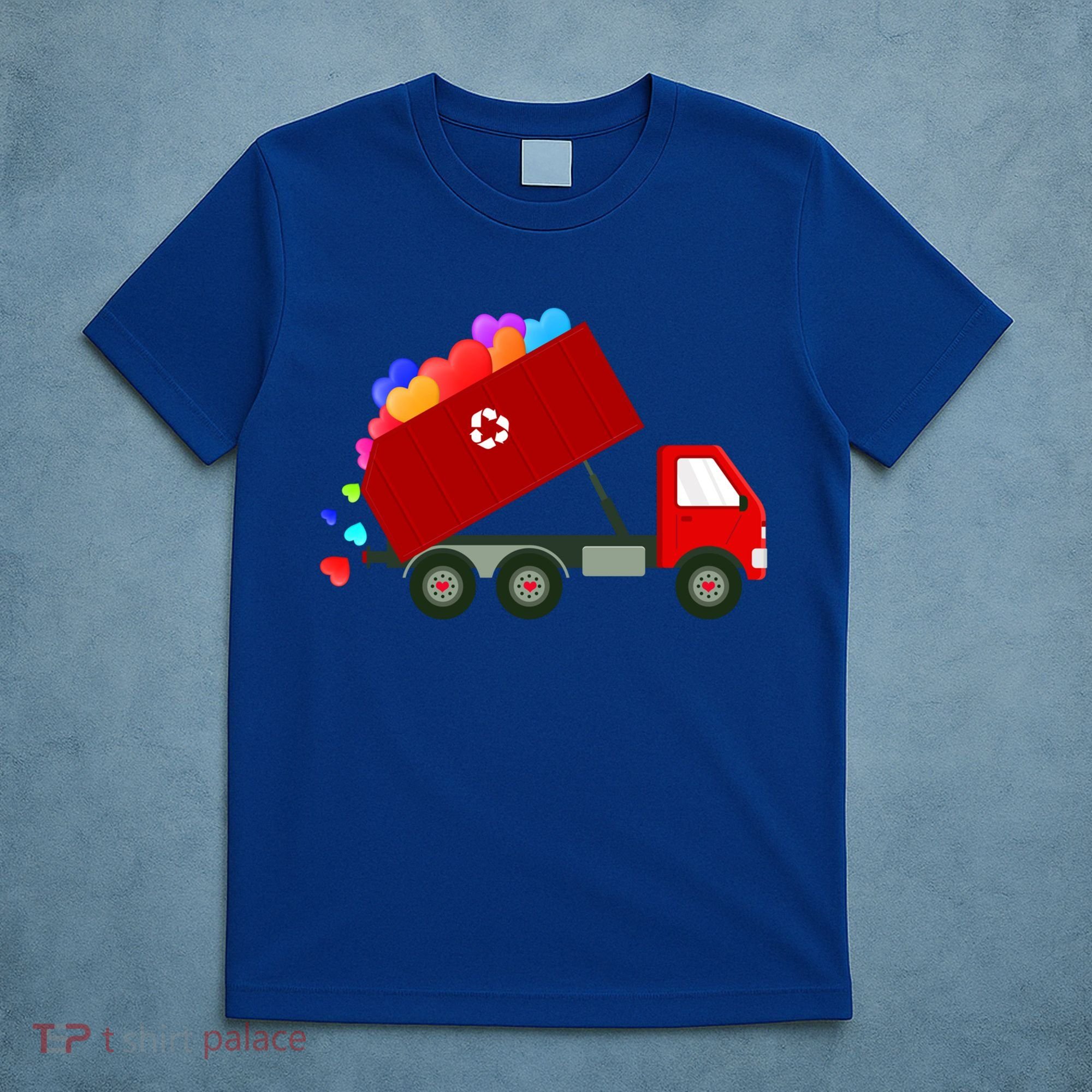 Garbage Truck Hearts Valentines Day Cool Gift T-Shirt