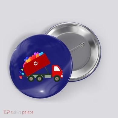 Garbage Truck Hearts Valentines Day Cool Gift Button