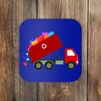 Garbage Truck Hearts Valentines Day Cool Gift Coaster thumb 0