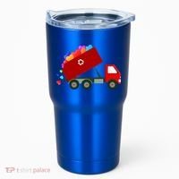 Garbage Truck Hearts Valentines Day Cool Gift Tumbler thumb 0