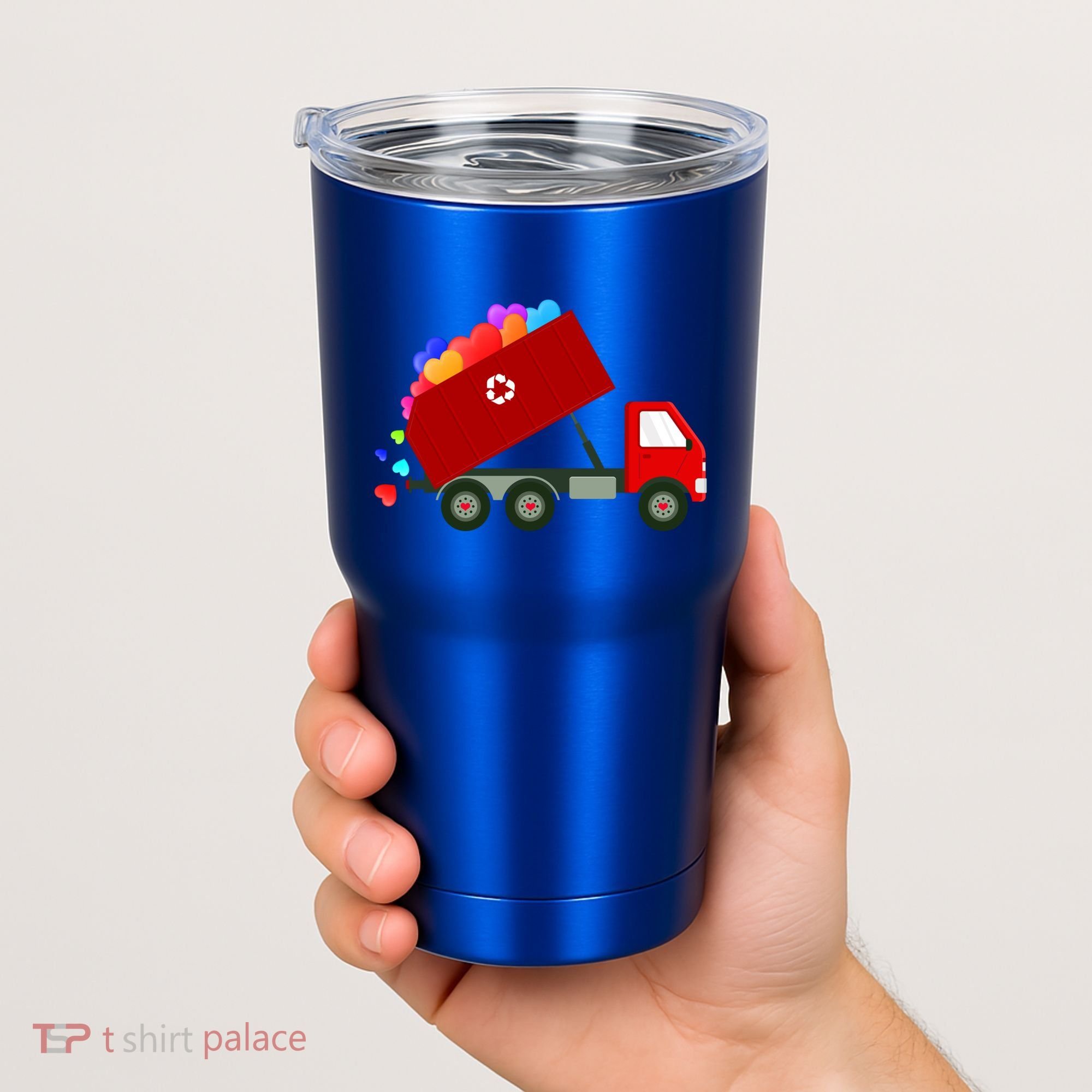 Garbage Truck Hearts Valentines Day Cool Gift Tumbler