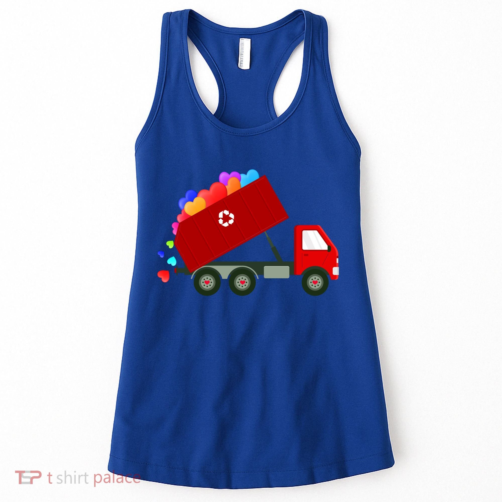 Garbage Truck Hearts Valentines Day Cool Gift Women's Tank Top