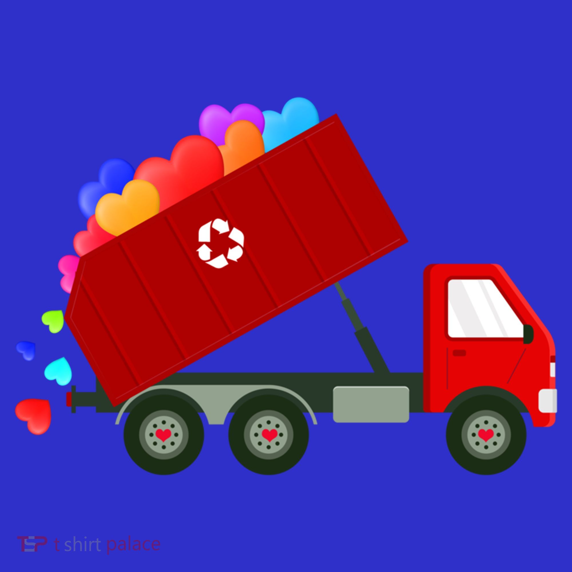 Garbage Truck Hearts Valentines Day Cool Gift Women's Tank Top